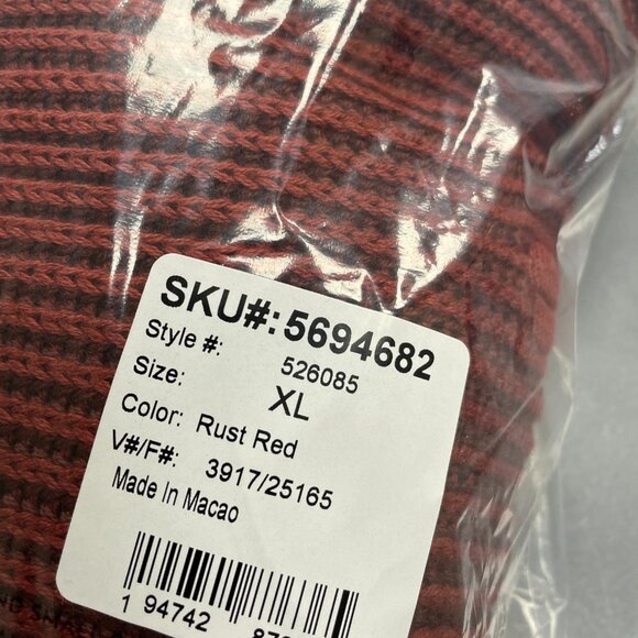 NEW Lands' End Drifter Men's XL Cotton Sweater Brick Red Ribbed Knit Quarter Zip - Picture 9 of 11